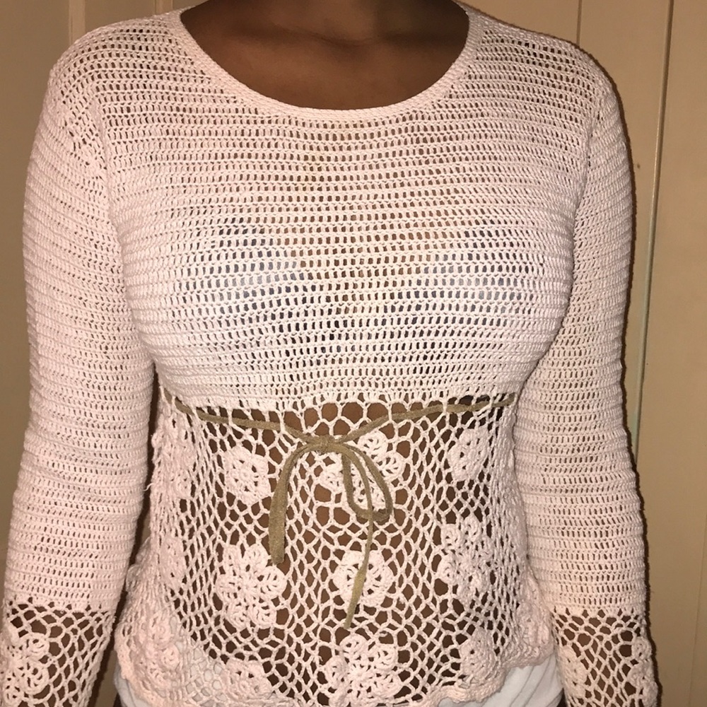 Pink see through blouse